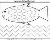 Tracing Worksheets Preschool Worksheet Line Worksheetfun Zig Curved Zag Printable Writing Fish Lines Kindergarten Vis Activities Printables Trace Motor Learning sketch template