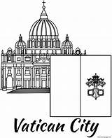 Vatican Coloring Basilica Peters Flag St Printable Pages sketch template