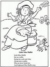 Muffet Rhymes Pages Rhyme Inkspired Musings Spiders Tuffets Loreto Goose Worksheets Doverpublications sketch template