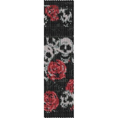 Skulls And Roses Peyote Beading Pattern For Cuff Bracelet Sale