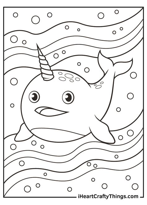 narwhal coloring pages  adults coloring page  kids narwhal