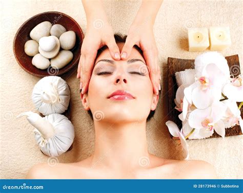 spa massage stock photo image  luxury applying herbal