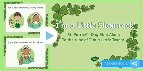 St Patrick S Day I M A Little Shamrock Sing Along Powerpoint