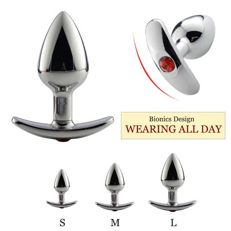 women stainless steel diamond anal butt toys plug insert jeweled gem