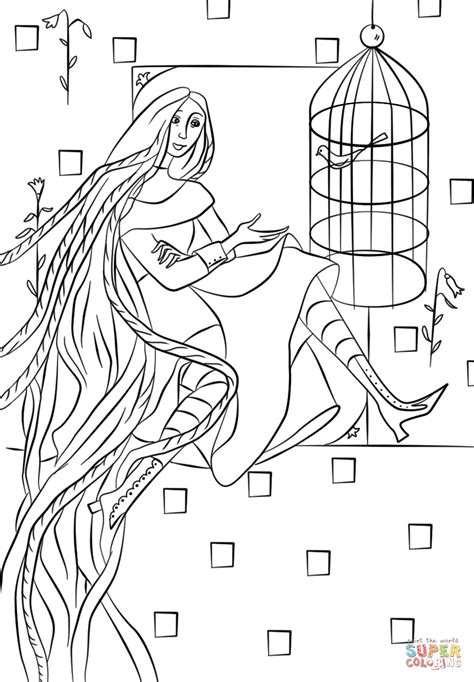 rapunzel   tower coloring page  printable coloring pages