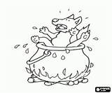 Boiling Pigs Cerditos Lupo Nel Cauldron Calderone Disegnicolorare Colorare Porcellini Cuento Bollente Disegni Oncoloring Biggetjes Drie Bezoeken Bord sketch template