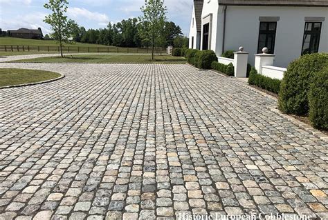 granite cobblestone driveway   stately impression antique