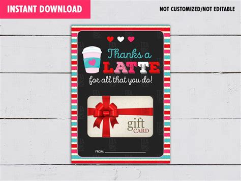 valentines day gift card holder   latte     print