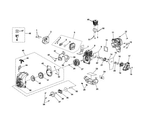 starter housingfuel tank diagram parts list  model ry ryobi parts grass  trimmer