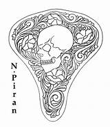 Tooling Sheridan Skulls Engraving sketch template