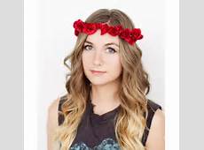 Red Rose Floral Crown Festival Headband by FrolicVintage on Etsy