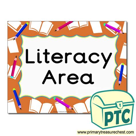 literacy area sign   classroom primary treasure chest