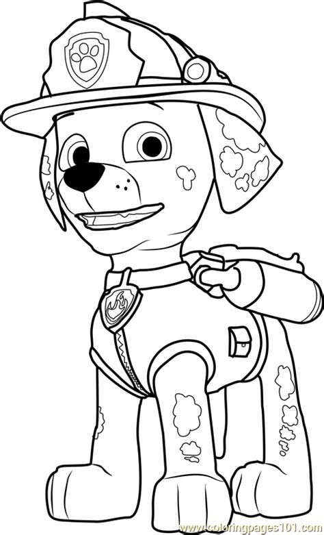marshall coloring page  paw patrol coloring pages