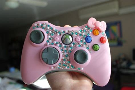soft pink xbox controller   kitty bow  bling  stinkin cute