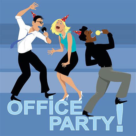 Drunk Office Party Cartoon Illustrations Royalty Free