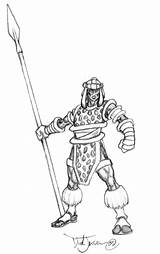 Zulu Warrior sketch template