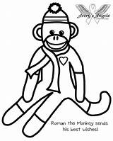 Coloring Monkey Sock Pages Hop Printable Getcolorings Roman Printables Color Clipartmag sketch template