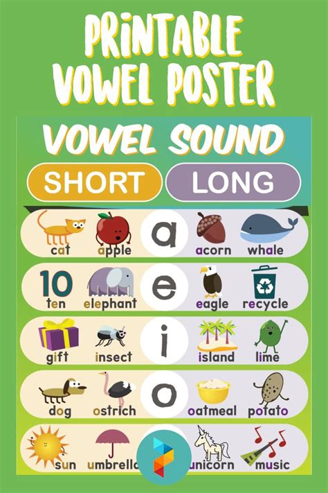 printable vowel chart printable word searches