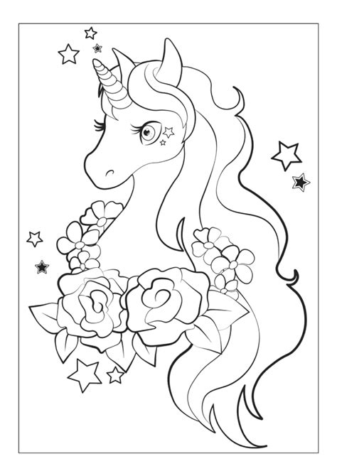 unicorn coloring book  print