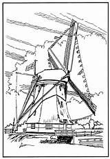 Coloring Windmills Molen Pages Windmill Kleurplaten Colouring Fun Kids Windmolens Holland sketch template
