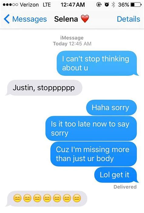 these are the drunk texts justin and selena definitely send each other
