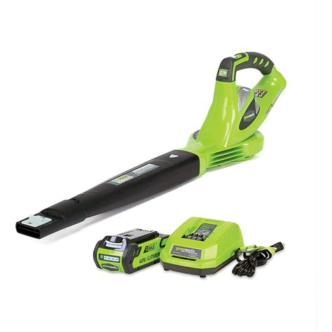 greenworks    mph variable speed cordless leaf blower ah battery  charger