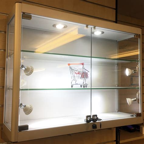 Wall Mounted Glass Display Cabinet Uni Shop Slatwall And Shop Fittings