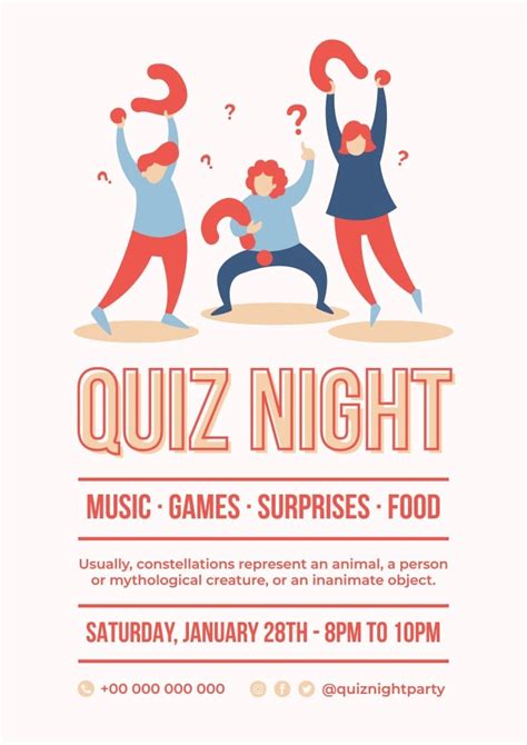 design  modern quiz night bar poster ready  template