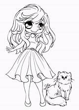 Chibi Coloring Pages Cute Girls Yampuff Little Anime Sheets Manga Girl Print Colouring Characters Fille Colorier Puff Yam Crafty Pour sketch template