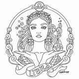 Zodiac Libra Sternzeichen Astrology Signo sketch template