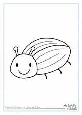 Beetle Colouring Pages Minibeast Village Activity Explore sketch template