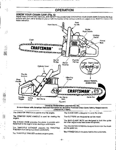 craftsman   electric chainsaw manual