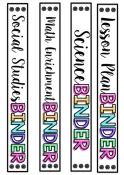 editable binder spine template