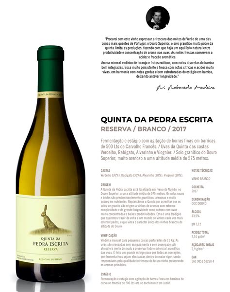 Vinho Branco Reserva Quinta Da Pedra Escrita Creative Gourmet