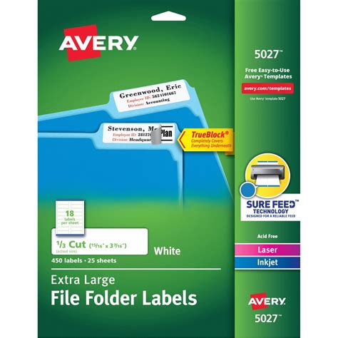 avery large file folder labels    white labels  permanent adhesive