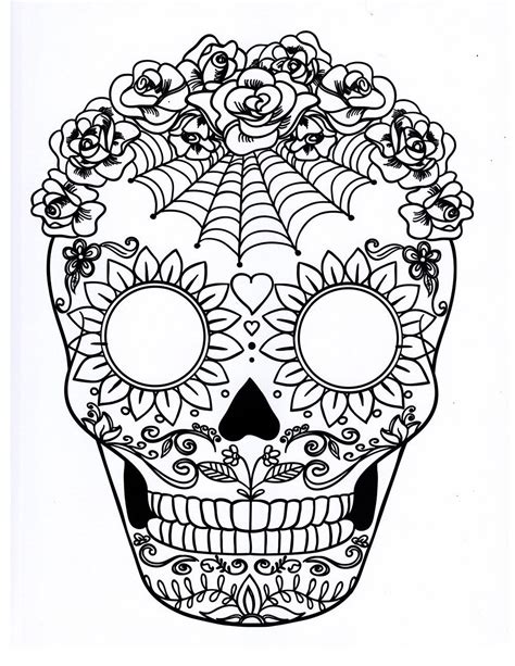 sugar skull coloring pages printable digital