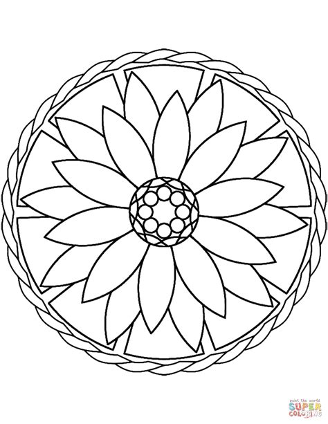 coloriage mandala simple avec fleur coloriages  imprimer gratuits