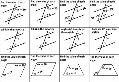 angles  parallel lines questions teaching resources