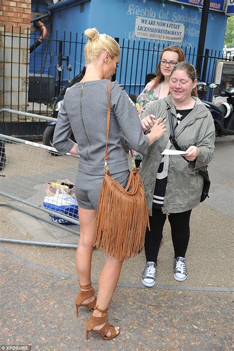 leggy chloe sims wears tiny grey shorts for this morning appearance