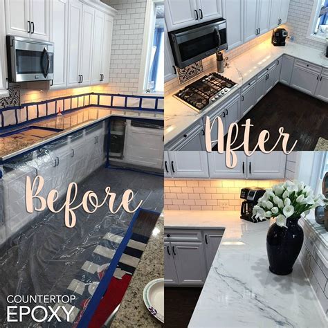 Customers Countertop Transformation Using Our White Marble Epoxy Kit