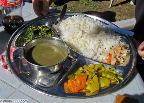 daal bhaat tarkari lentil soup rice curried vegetables in nepal