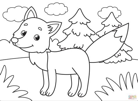 fox coloring page  printable coloring pages