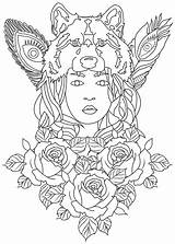 Coloriage Loup Adulti Adults Mandala Imprimer Coloriages Justcolor Adultes Malbuch Erwachsene Tete Thérapie Plumes Difficiles Feder Difficult Wolves Bellissime sketch template