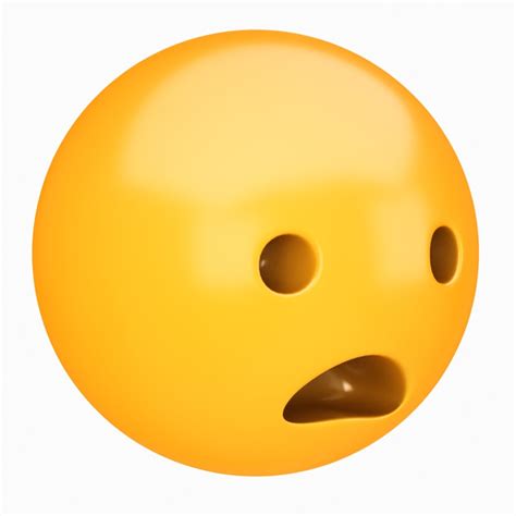 Emoji Frowning Face With Open Mouth Cgtrader
