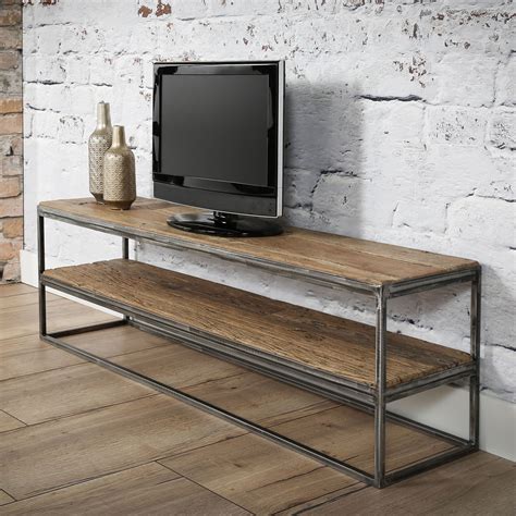 meuble tv bois brut recycle metal omsk infos  dimensions largeur  cm profondeur