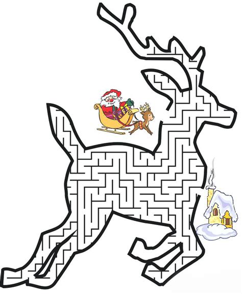 christmas mazes  coloring pages  kids