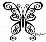 Butterfly Tribal Tattoo Drawing Designs Getdrawings Butterflies Templek sketch template