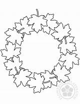 Wreath Fall Leaf Coloring Pages Flowerstemplates sketch template