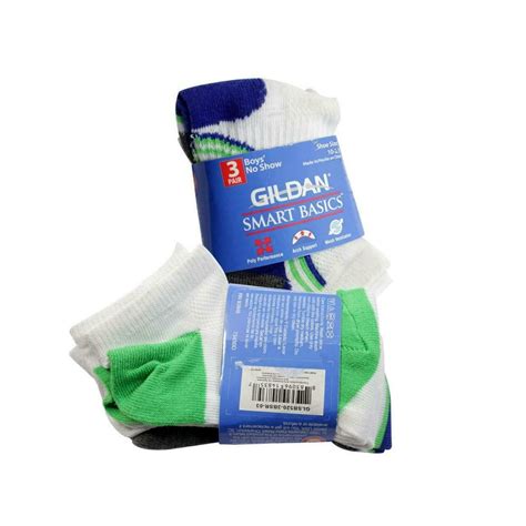 gildan   pair gildan smart basics boys  show socks   thickwarm multi color