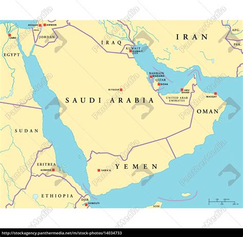 mapa politico da peninsula arabica fotos de arquivo  banco de imagens panthermedia